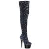 Pleaser - ADORE3020 Plateau Overknee Laarzen - Paaldans schoenen - Zwart Product image